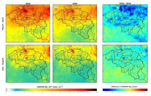 Stikstofdioxideconcentraties in België