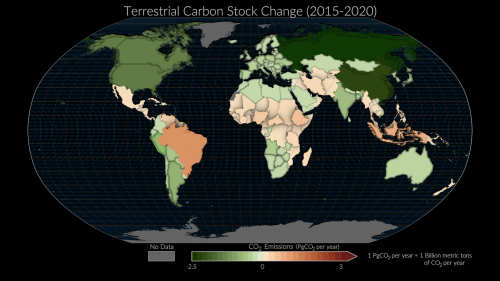 terrestrial carbon stock change per country
