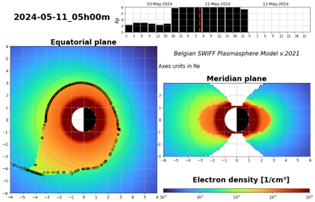 Electron density obtained with BSPM plasmasphere model 