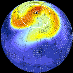 Instantané d'une simulation GEM-Mars de l'ozone