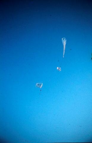 Intense blue sky heaven balloons for observation