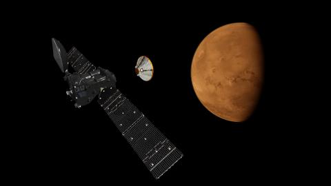 Exomars orbiter and descent module separated